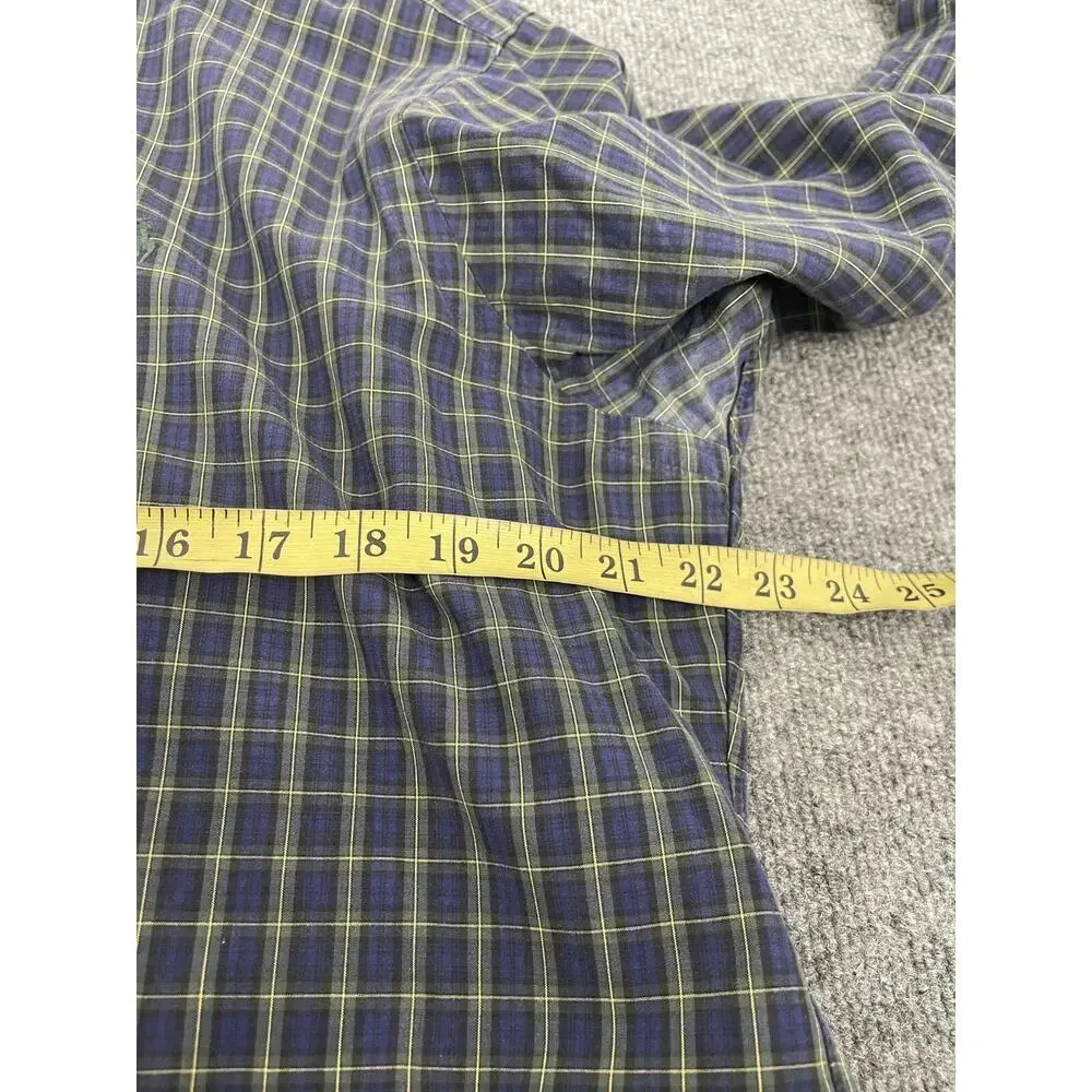 Polo Ralph Lauren Shirt Mens Large Blue Plaid Button Up Green Checks N3